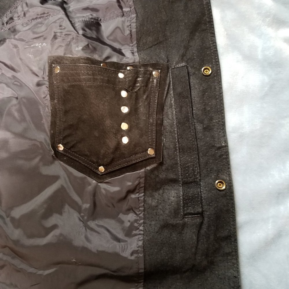 Authentic NRA Gear XXXL Leather Suede Vest Concealed Carry Men's Distressed - Picture 3 of 12